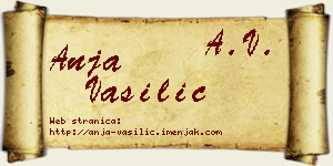 Anja Vasilić vizit kartica